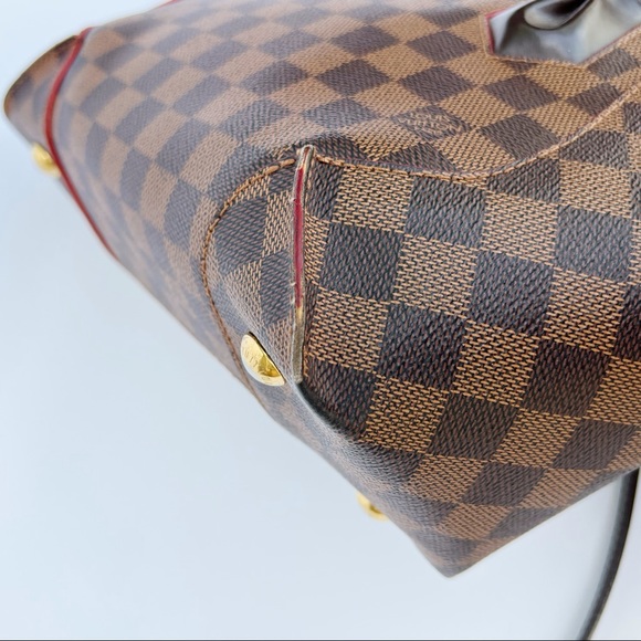 Louis Vuitton Kaisa Tote Satchel PM N51554 Damier Ebene Cerise Red Brown - Picture 9 of 13
